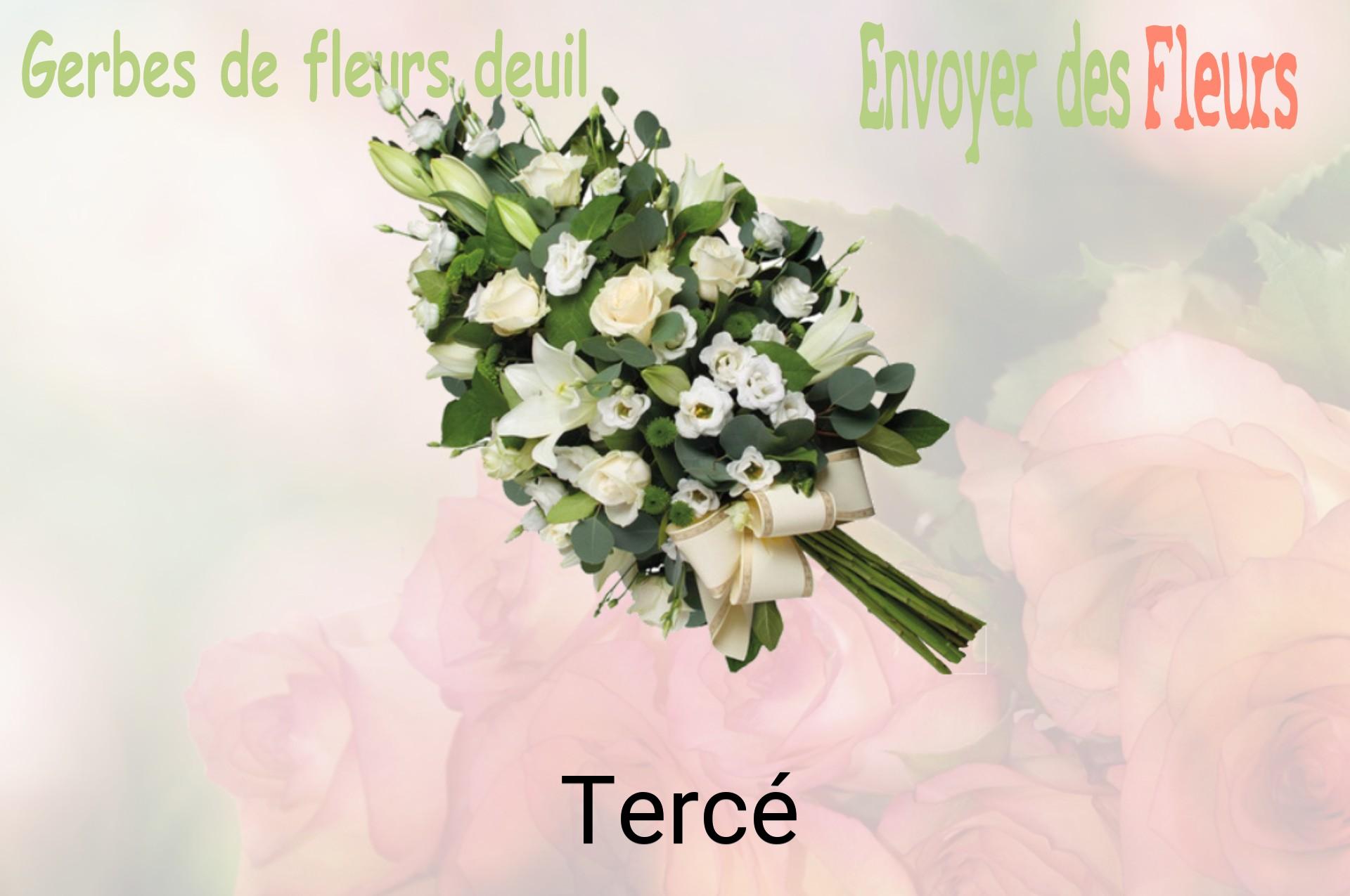 Gerbe de fleurs de deuil livrée à Tercé